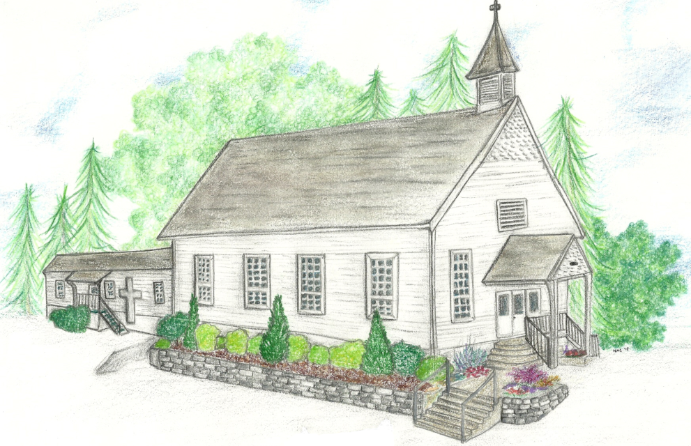 Drawing of Elkton Christian Church by Haley Cochell